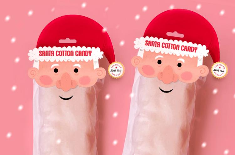 圣誕老人形象的棉花糖包裝設計