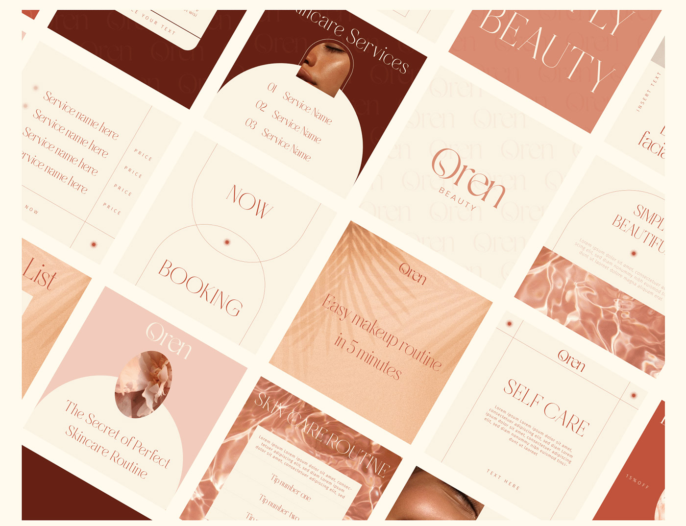 一套非常簡約的化妝品品牌設計